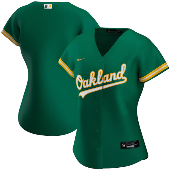 Women's Oakland Athletics Blank Green Stitched Jersey(Run Small)